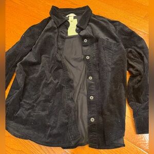HM Women’s Black Corduroy button down size L new with tag